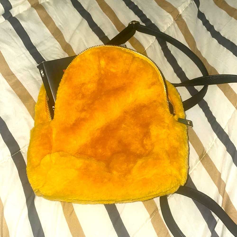 Fluffy Yellow Mini Backpack 💛💝
